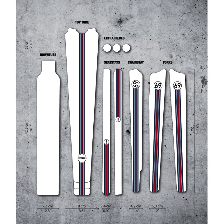 Kit film de protection cadre DYEDBRO NEO Gravel/route Racing Gloss