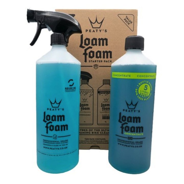 Kit nettoyant Peaty's Loam Foam : Loam Foam 1L, Loam Foam concentré 1L