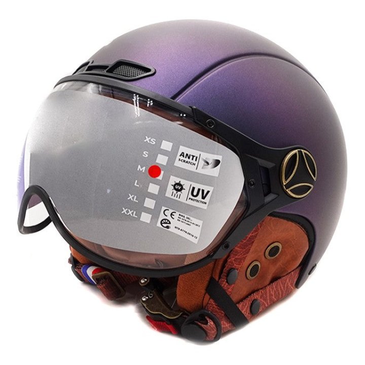 Casque JET bleu mat caméléon (taille XS à XXL)