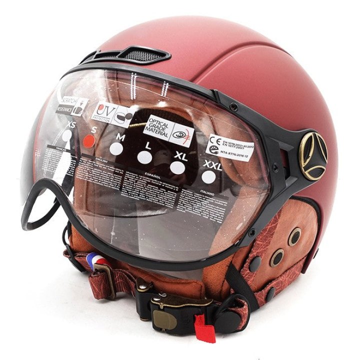 Casque JET bordeaux mat (taille XS à XXL)