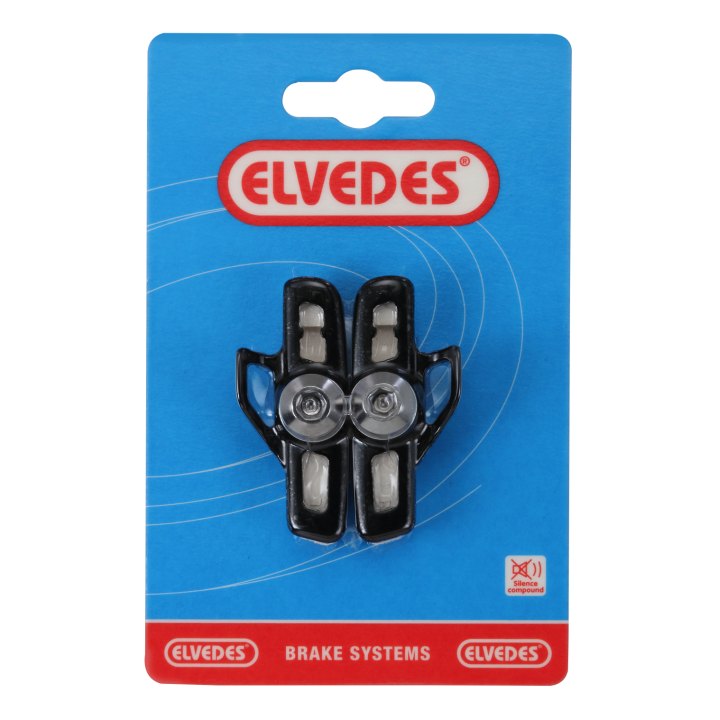Paire de patins plus porte patins alu route 55mm White Elvedes Compound pour Campagnolo