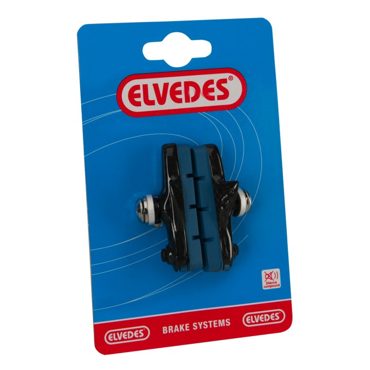 Paire de patins plus porte patins alu route 55mm Elvedes pour jante Carbon Shimano