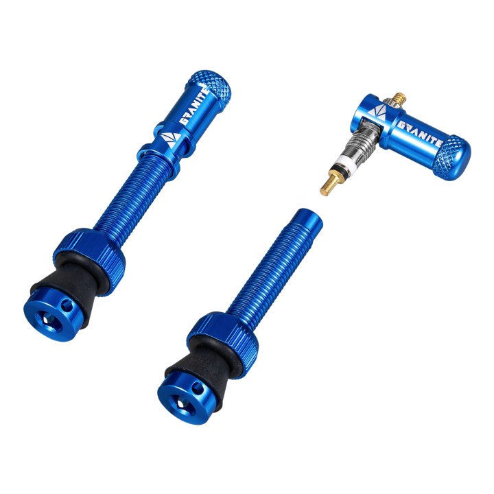 Paire de valves (44mm) + bouchons valve Granite CNC/démonte obus Juicy Nipples