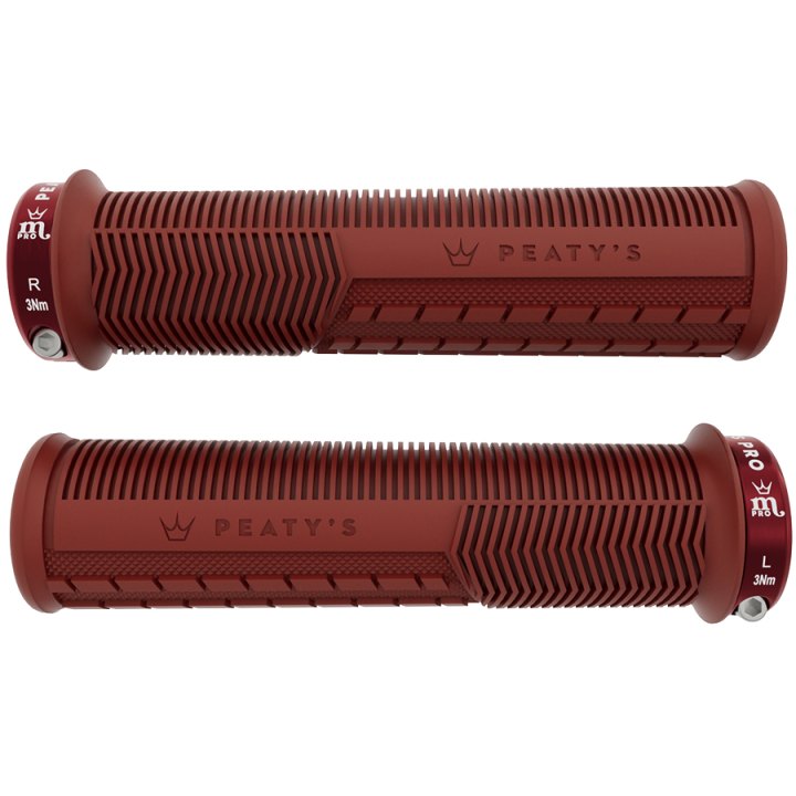 Poignées Peaty's Monarch Pro Mushroom épais (32-34mm) Supersoft Brick Red