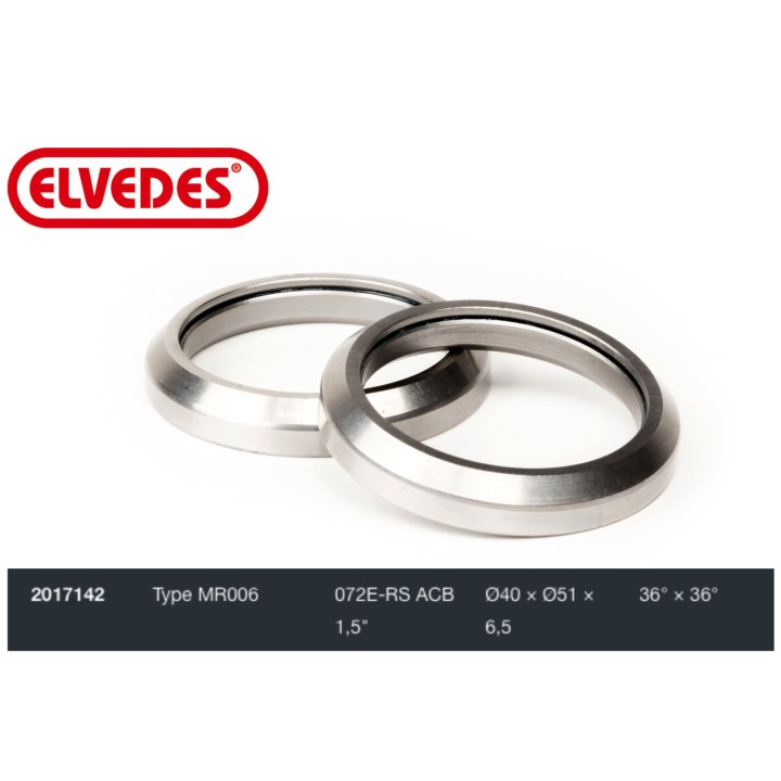 Roulement de jeu de direction Elvedes type MR006 1,5" Ø40xØ51x6,5 36°x36°