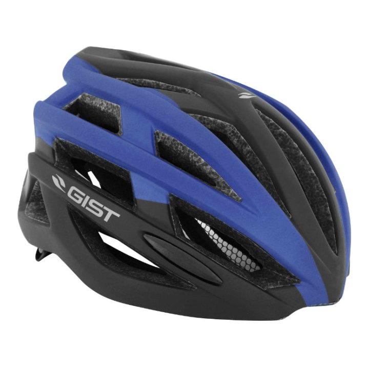 Casque Vélo Adulte Gist Route Planet Noir-Bleu Mat In-Mold Taille 58-62 Réglage Molette 212 G
