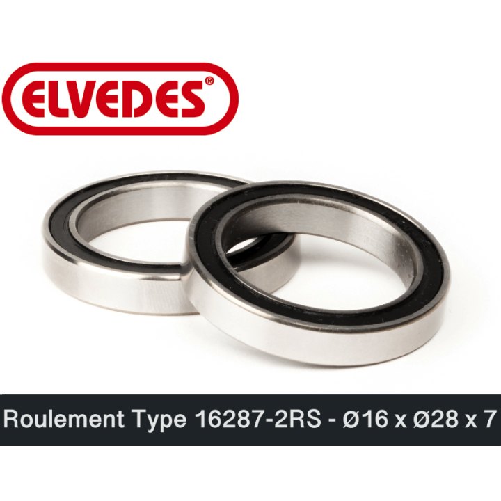 Roulement Elvedes type 16287-2RS - Ø16 x Ø28 x 7