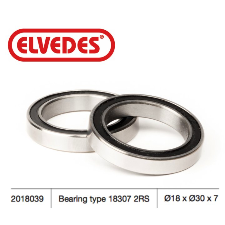Roulement Elvedes type 18307 2RS Ø18 × Ø30 × 7