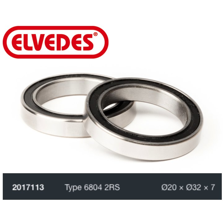 Roulement Elvedes type 6804 2RS Ø20 x Ø32 x 7