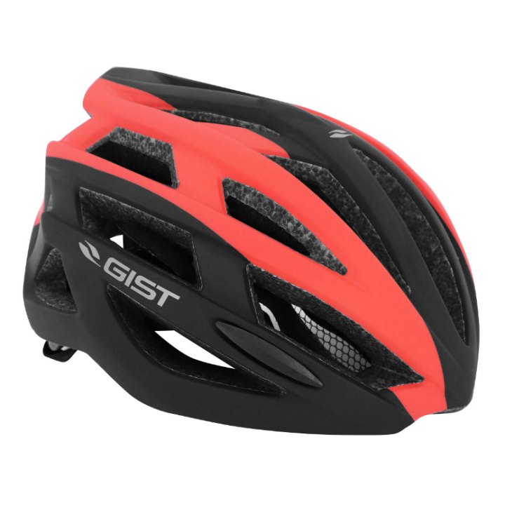 Casque Vélo Adulte Gist Route Planet Noir-Rouge Mat In-Mold Taille 52-58 Réglage Molette 212 G