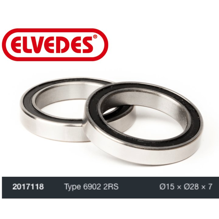 Roulement Elvedes type 6902 2RS Ø15 x Ø28 x 7