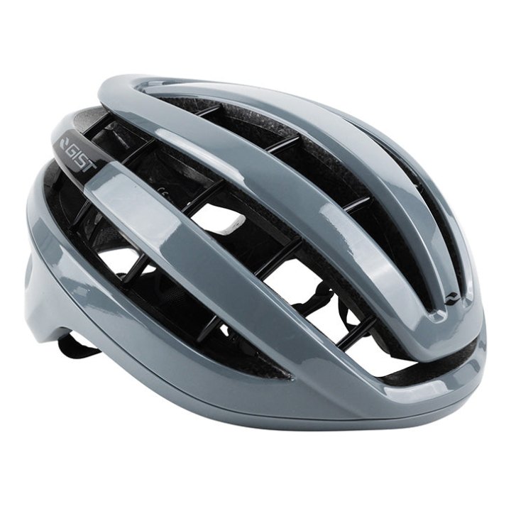 Casque Vélo Adulte Gist Route Rapido Gris Brillant Taille 52-58 Réglage Molette 255 G (Compatible VTT - Gravel)