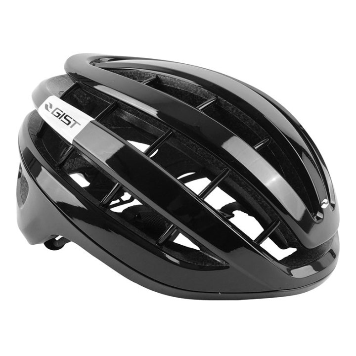 Casque Vélo Adulte Gist Route Rapido Noir Brillant Taille 56-62 Réglage Molette 255 G (Compatible VTT - Gravel)