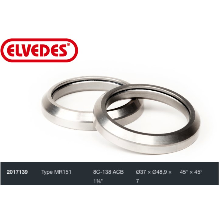 Roulement de jeu de direction Elvedes type MR151 1-3/8" Ø37xØ48,9x7 45°x45°