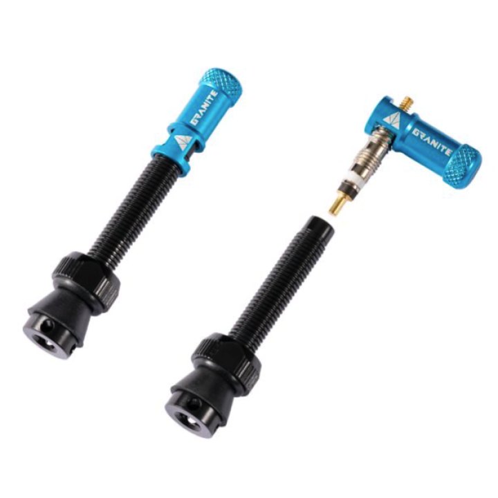 Valves (44mm) et bouchons de valve Granite CNC/démonte obus Juicy Nipples