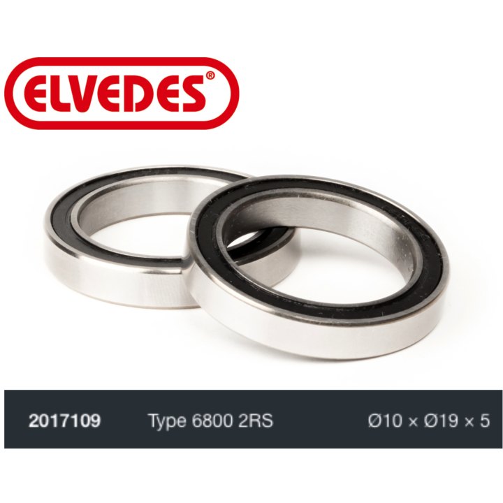 Roulement Elvedes type 6800 2RS Ø10 x Ø19 x 5