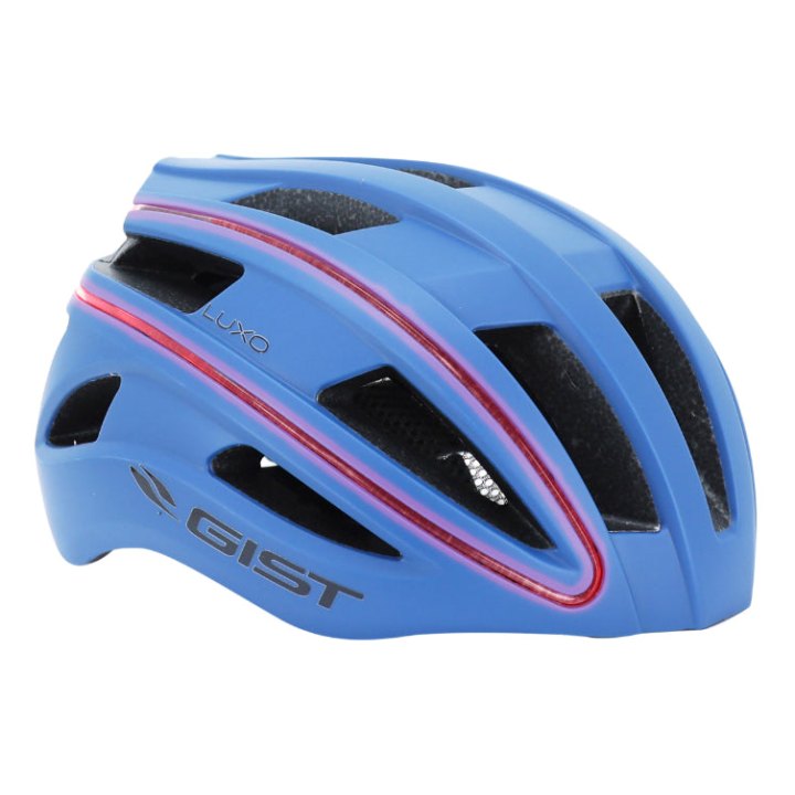 Casque Vélo Adulte Gist Urbain Luxo Bleu In-Mold Avec Éclairage Usb 360° Taille 56-62 Réglage Molette