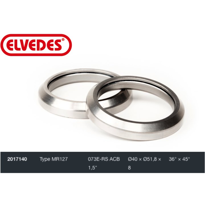 Roulement de jeu de direction Elvedes type MR127 1,5" Ø40xØ51,8x8 36°x45°