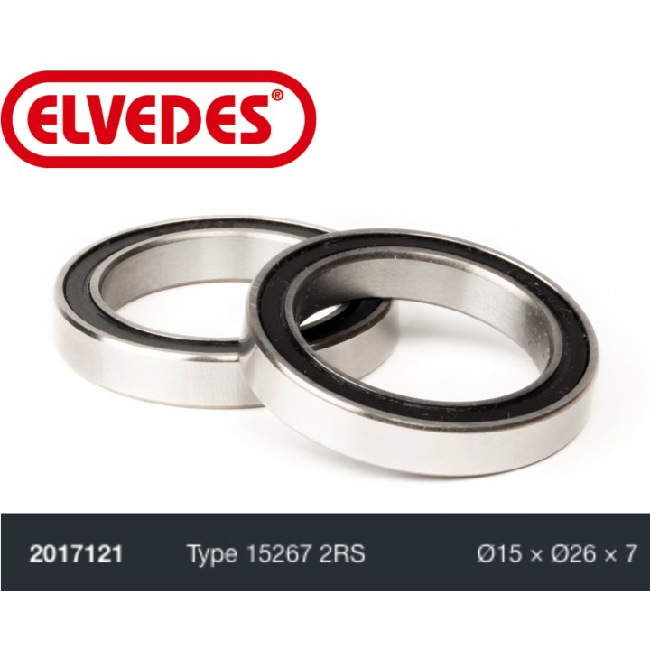 Roulement Elvedes type 15267 2RS Ø15 x Ø26 x 7