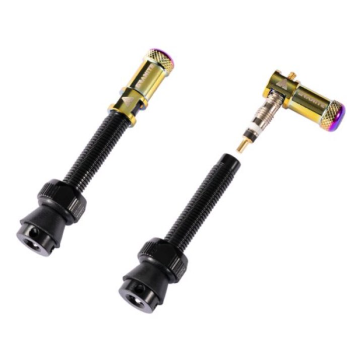 Valves (44mm) et bouchons de valve Granite CNC/démonte obus Oil Slick Juicy Ni