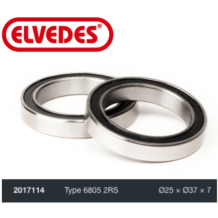 Roulement Elvedes type 6805 2RS Ø25 x Ø37 x 7