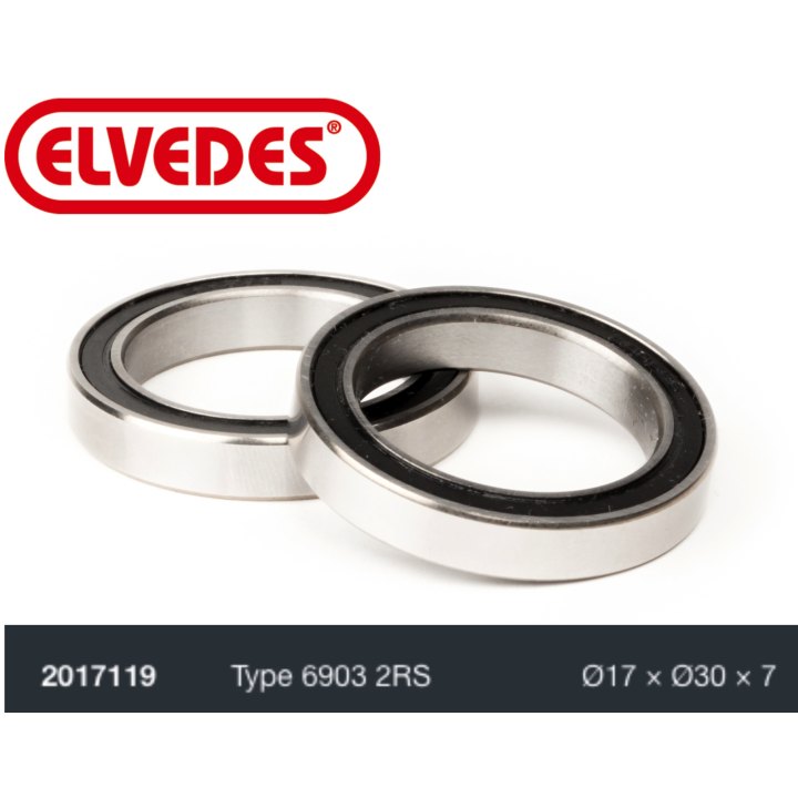 Roulement Elvedes type 6903 2RS Ø17 x Ø30 x 7