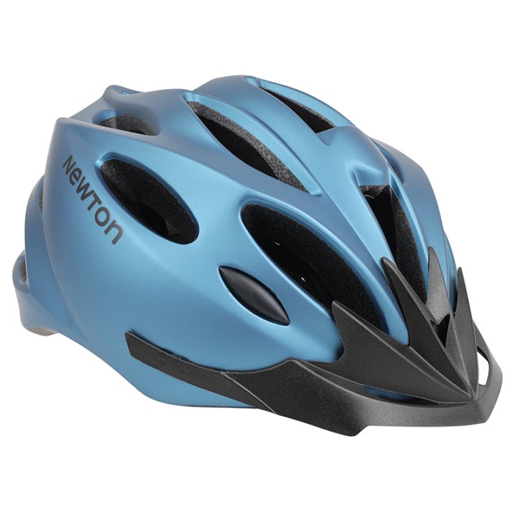 Casque Vélo Adulte Newton Route-VTT Sport Bleu Mat In-Mold Fermeture Boucle Fidlock Taille 55-58 Avec Visiere Et Lock (Vendu En Boite)