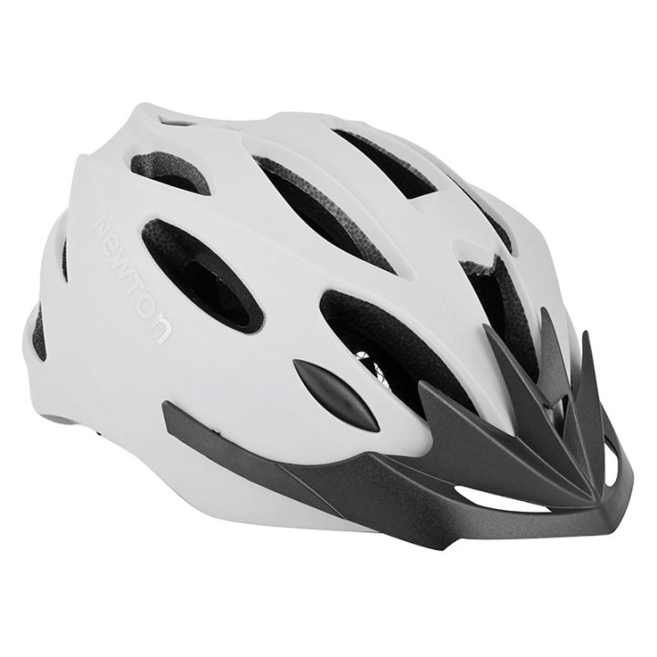 Casque Vélo Adulte Newton Route-VTT Sport Gris Clair Mat In-Mold Fermeture Boucle Fidlock Taille 55-58 Avec Visiere Et Lock (Vendu En Boite)