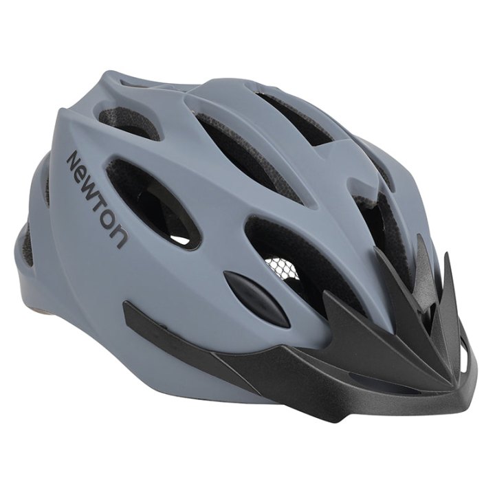 Casque Vélo Adulte Newton Route-VTT Sport Gris In-Mold Fermeture Boucle Fidlock Taille 58-61 Avec Visiere Et Lock (Vendu En Boite)