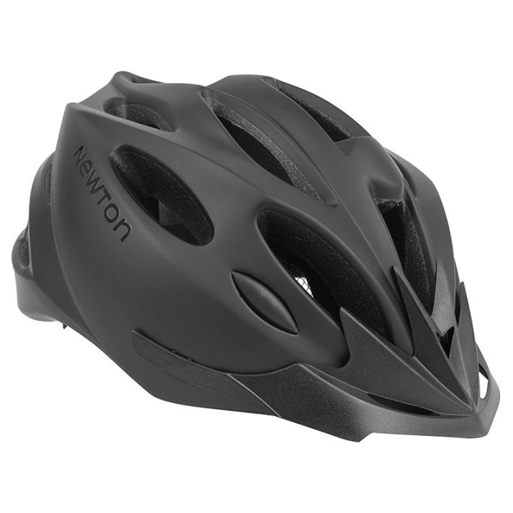 Casque Vélo Adulte Newton Route-VTT Sport Noir Mat In-Mold Fermeture Boucle Fidlock Taille 58-61 Avec Visiere Et Lock (Vendu En Boite)