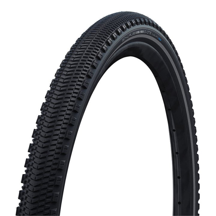 Pneu Gravel 700 X 45 Schwalbe G-One Overland Perf Addix Noir Tubeless Ready Ts (45-622) Renfort Raceguard Flanc Reflex Homologué VAE E50