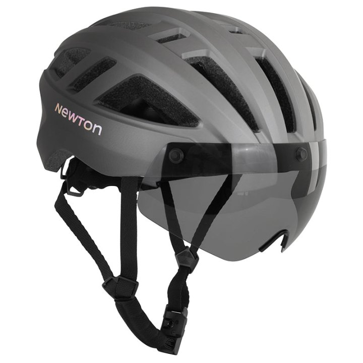 Casque Vélo Adulte Newton Urbain Venus Anthracite Mat Taille 59-61 Ecran Amovible Aimantee Réglage Molette 270 G