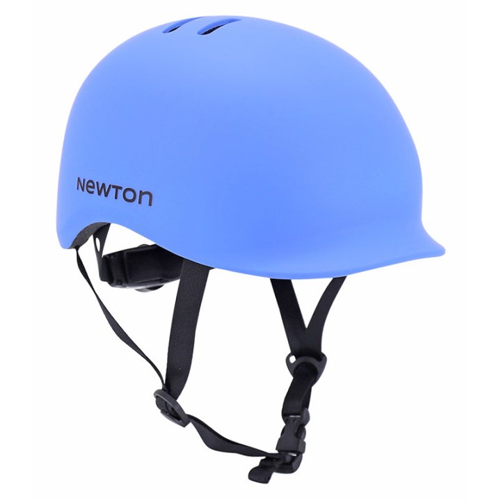 Casque Vélo Adulte Newton Urbain-City Urban Bleu Mat In-Mold Avec Visiere Et Lock Taille 55-58 (Vendu En Boite) Éclairage Intégré Sur Molette Réglage