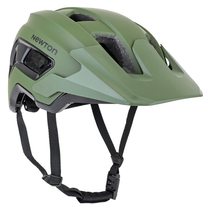 Casque Vélo Adulte Newton VTT Corsica Vert Insert Noir Taille 59-61 Visiere Réglable Réglage Molette 360 G