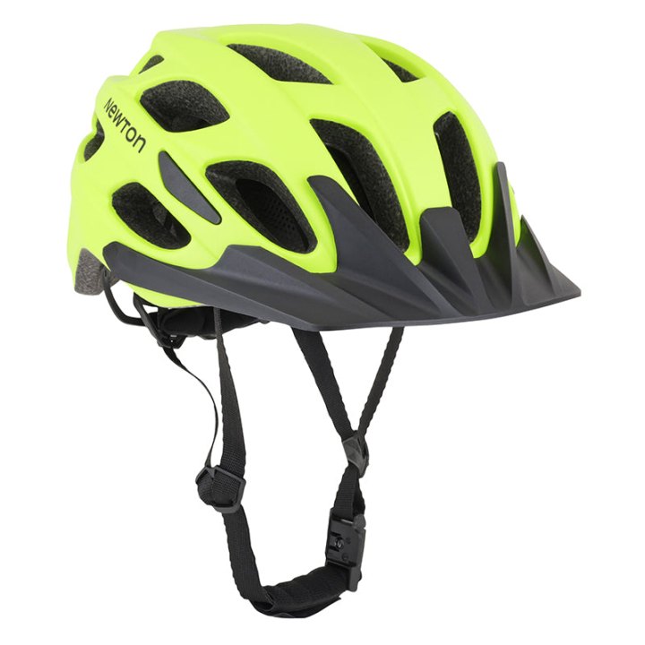 Casque Vélo Adulte Newton VTT Spartus Jaune Fluo Mat Taille 55-58 Réglage Molette 260 G