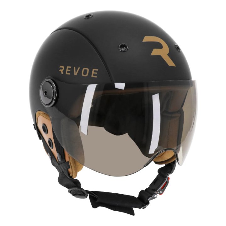 Casque Vélo Adulte Revoe Premium Urbain-City Noir Mat Taille 57-58 Visiere Réglable, Protection Oreille Amovible (Vendu En Boite) Compatible Ebike Et Trottinette - Homologation En1078+A1