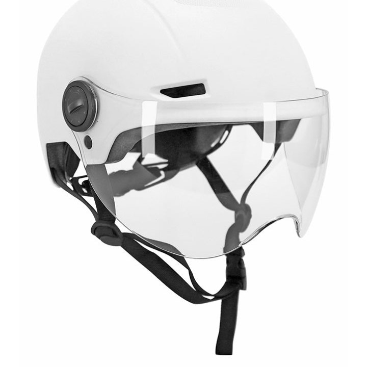 Casque Vélo Adulte Urbain Trendy Blanc Avec Visiere Et Molette De Réglage Taille 55-58 (Vendu A L'Unite)