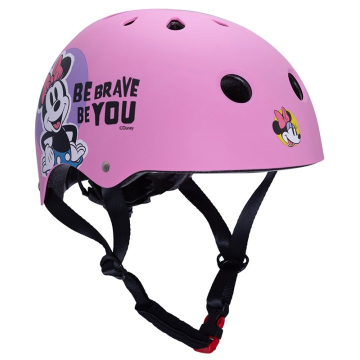 Casque Vélo Enfant Disney Minnie Rose Avec Molette Réglage Taille 52-56 (Vendu Sur Carte)