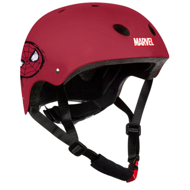 Casque Vélo Enfant Disney Spiderman Rouge Avec Molette Réglage Taille 52-56 (Vendu Sur Carte)