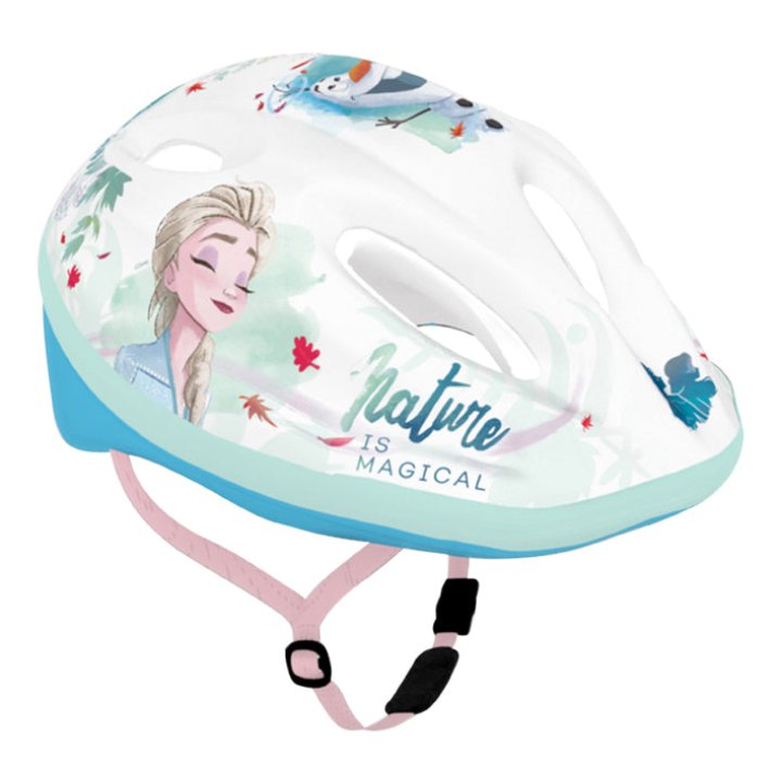 Casque Vélo Enfant Disney V2 Frozen Blanc Avec Molette Réglage Taille 52-56 (Vendu Sur Carte)