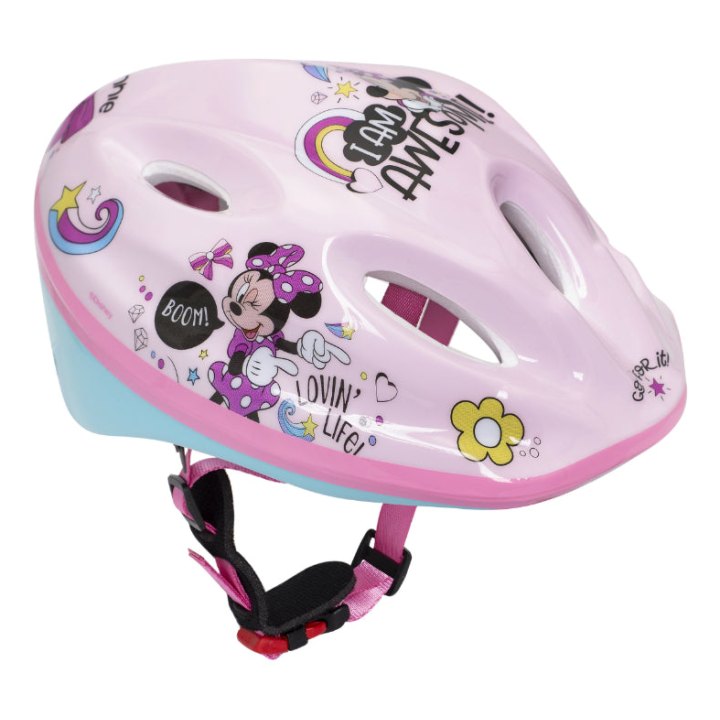 Casque Vélo Enfant Disney V2 Minnie Rose Avec Molette Réglage Taille 52-56 (Vendu Sur Carte)