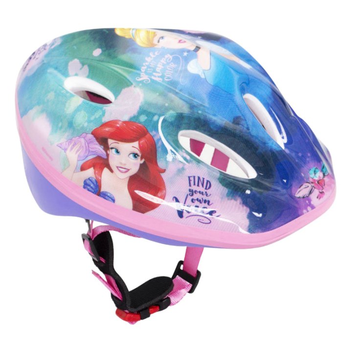 Casque Vélo Enfant Disney V2 Princesse Rose Avec Molette Réglage Taille 52-56 (Vendu Sur Carte)