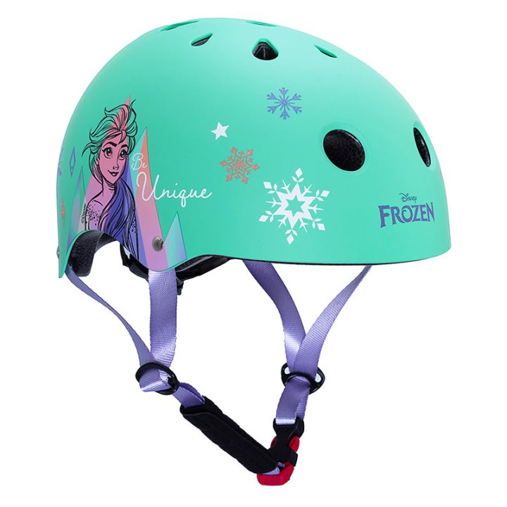 Casque Vélo Enfant Disney V3 Frozen Vert D'Eau Avec Molette Réglage Taille 52-56 (La Reine Des Neiges) (Vendu Sur Carte)