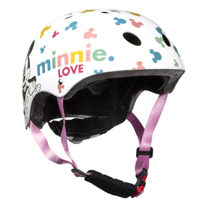 Casque Vélo Enfant Disney V3 Minnie Blanc Avec Molette Réglage Taille 54-58 (Vendu Sur Carte)