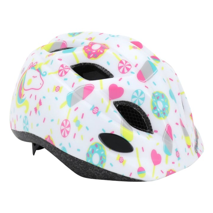 Casque Vélo Enfant Polisport Lollipops Banc - Rose Taille 48-52 cm Avec Molette (Vendu Sur Carte)