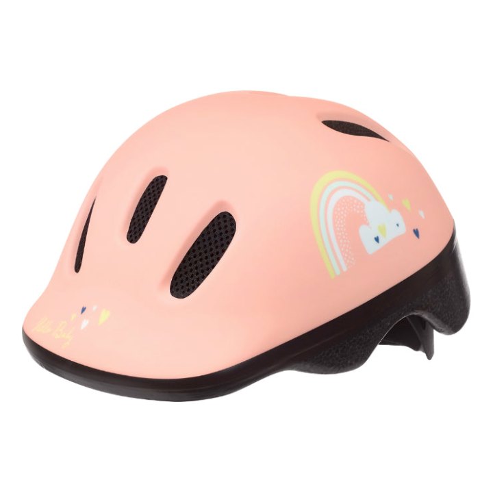 Casque Vélo Enfant-Bebe Polisport Happy Rainbow Rose Taille 44-48 cm Avec Molette (Vendu Sur Carte)
