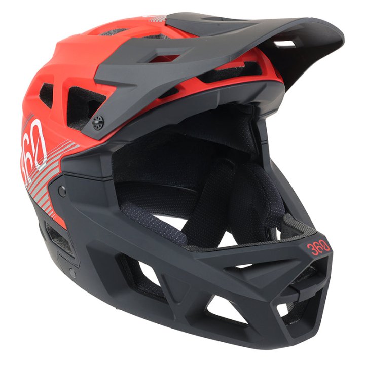 Casque Vélo Type Descente Integral Integra Sport 360 Rouge-Noir Taille L (59-61 cm) (Vendu En Boite) - Homologué Ce En-1078