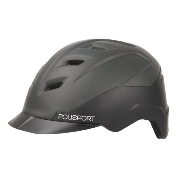 Casque Vélo Urbain-City Adulte Polisport E Urbain-City Noir-Gris Taille 58-61 System Quick Lock