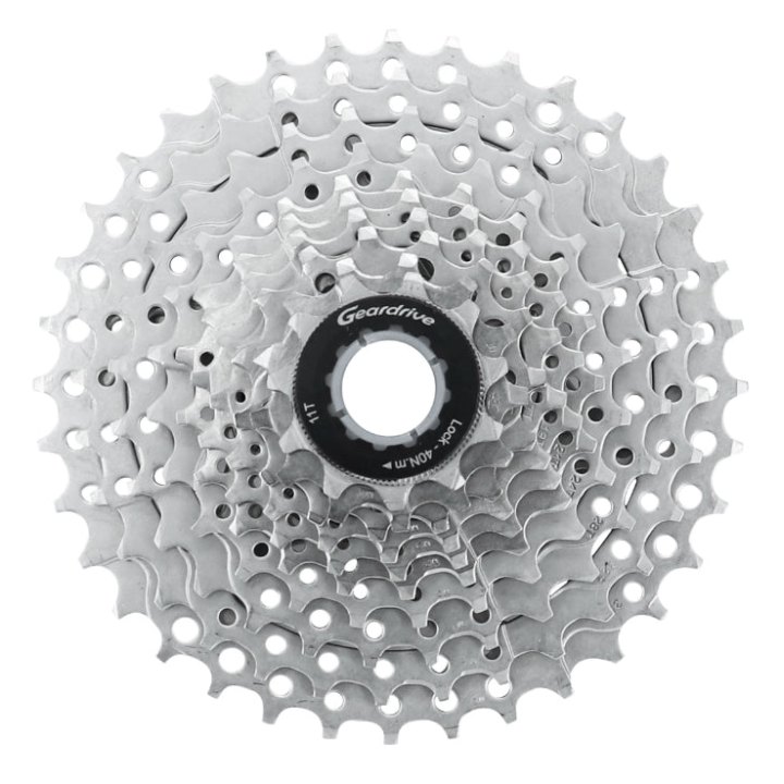 Cassette 10V. P2R 11-36 Pour Shimano-Sram VTT Argent (11-13-15-17-19-21-24-28-32-36)