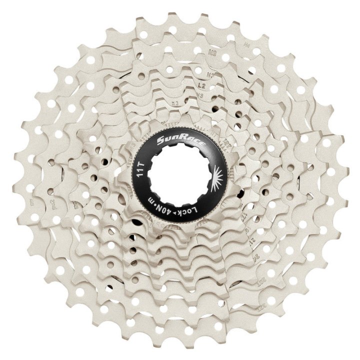 Cassette 10V. Sunrace Rs1 11-28 Route Pour Shimano (Niveau 105) Metallic Argent (Livre En Boite) (11-12-13-14-15-17-19-21-24-28)